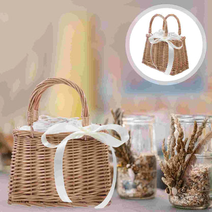 Portable Woven Delicate Rattan Flower Basket