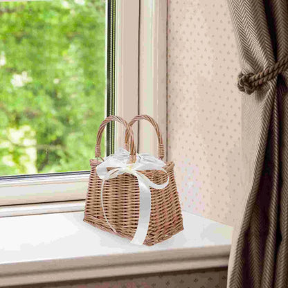 Portable Woven Delicate Rattan Flower Basket