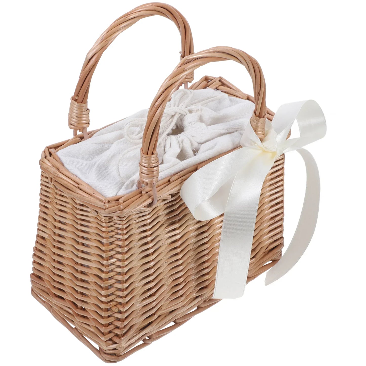 Portable Woven Delicate Rattan Flower Basket