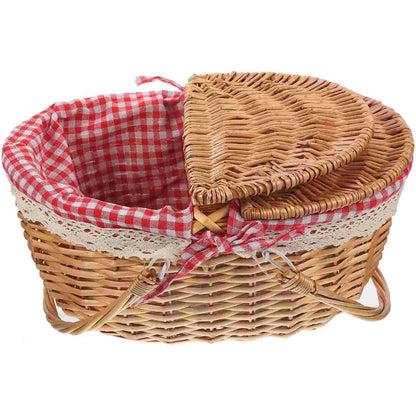 Rustic Woven Storage Basket with Handles for Home Decor