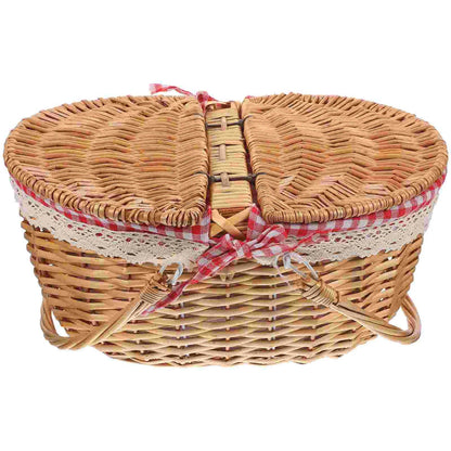 Rustic Woven Storage Basket with Handles for Home Decor