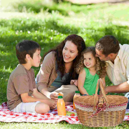 Rustic Woven Storage Basket with Handles for Home Decor