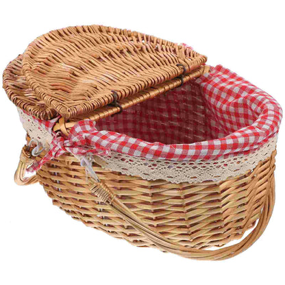 Rustic Woven Storage Basket with Handles for Home Decor
