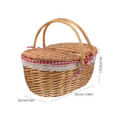 Rustic Woven Storage Basket with Handles for Home Decor