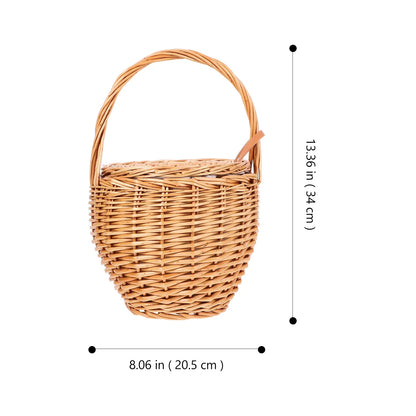Wicker Picnic Basket Decorative Flower Hamper