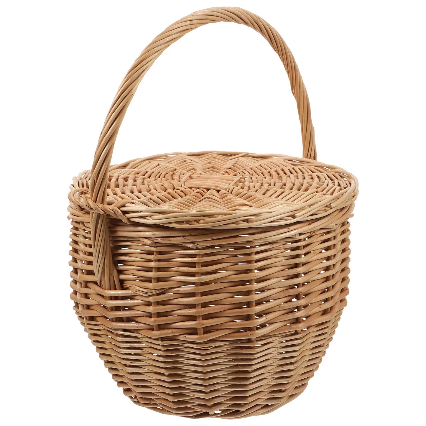 Wicker Woven Picnic Basket with Handle