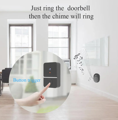 Wireless Doorbell WiFi Camera with Night Vision & Voice Intercom