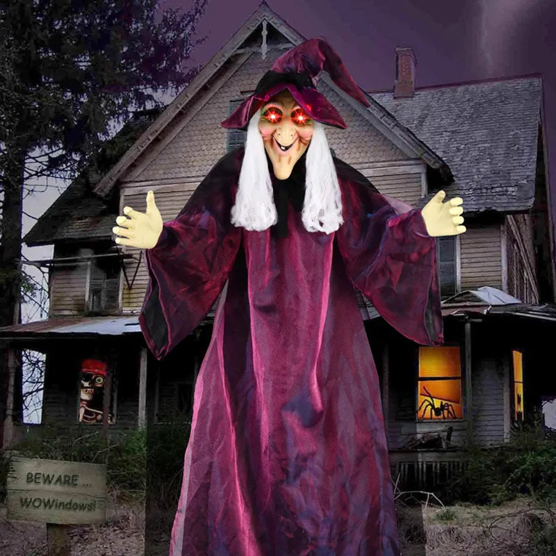 Voice-Activated Glowing Witch Ghost Halloween Decor