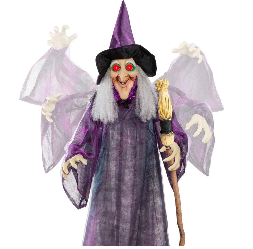Voice-Activated Glowing Witch Ghost Halloween Decor