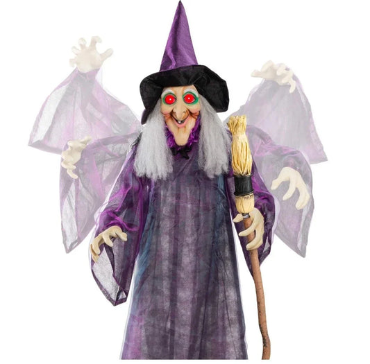 Voice-Activated Glowing Witch Ghost Halloween Decor