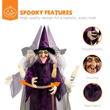 Voice-Activated Glowing Witch Ghost Halloween Decor