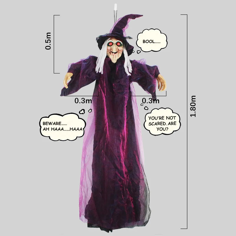 Voice-Activated Glowing Witch Ghost Halloween Decor