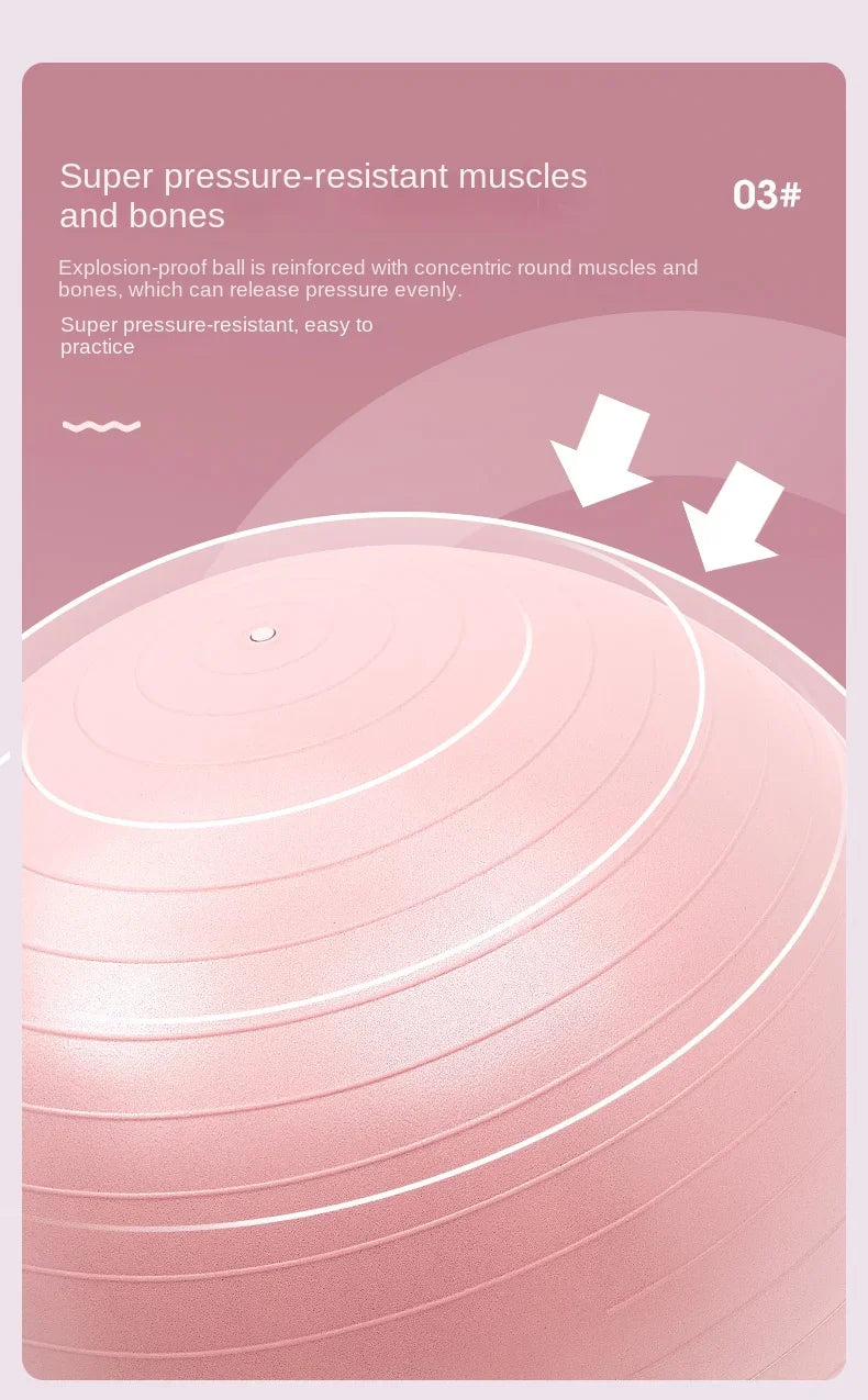 Yoga Ball Anti-Burst with Pump Stability & Balance