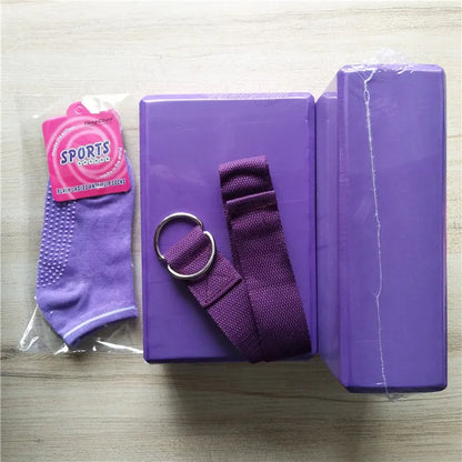 Yoga Block and Belt Set for Fitness Training