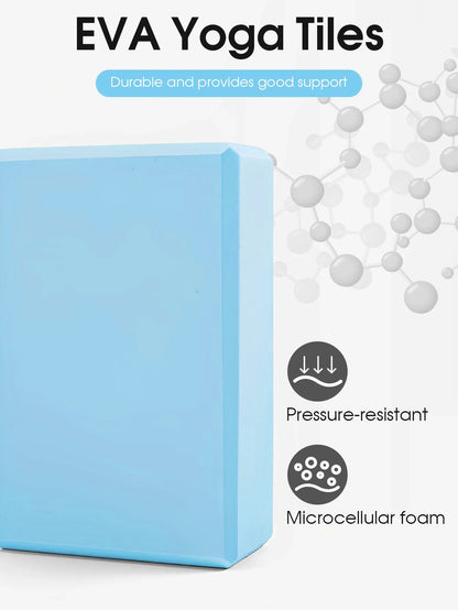 Yoga Blocks Foam Brick for Pilates and Fitness Training (Blue)