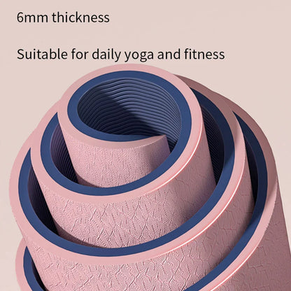 Double-Sided Non-Slip TPE Yoga Mat with Strap