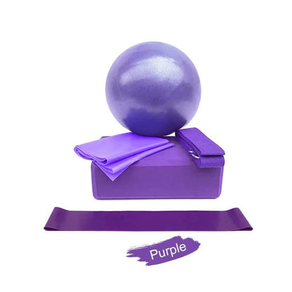 Yoga Starter Kit 5-Piece Yoga Equipment Set Purple