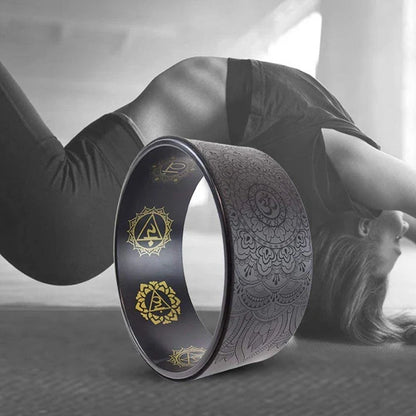 Yoga Wheel with Mandala Pattern