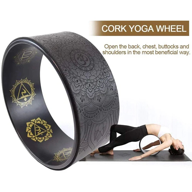 Yoga Wheel with Mandala Pattern