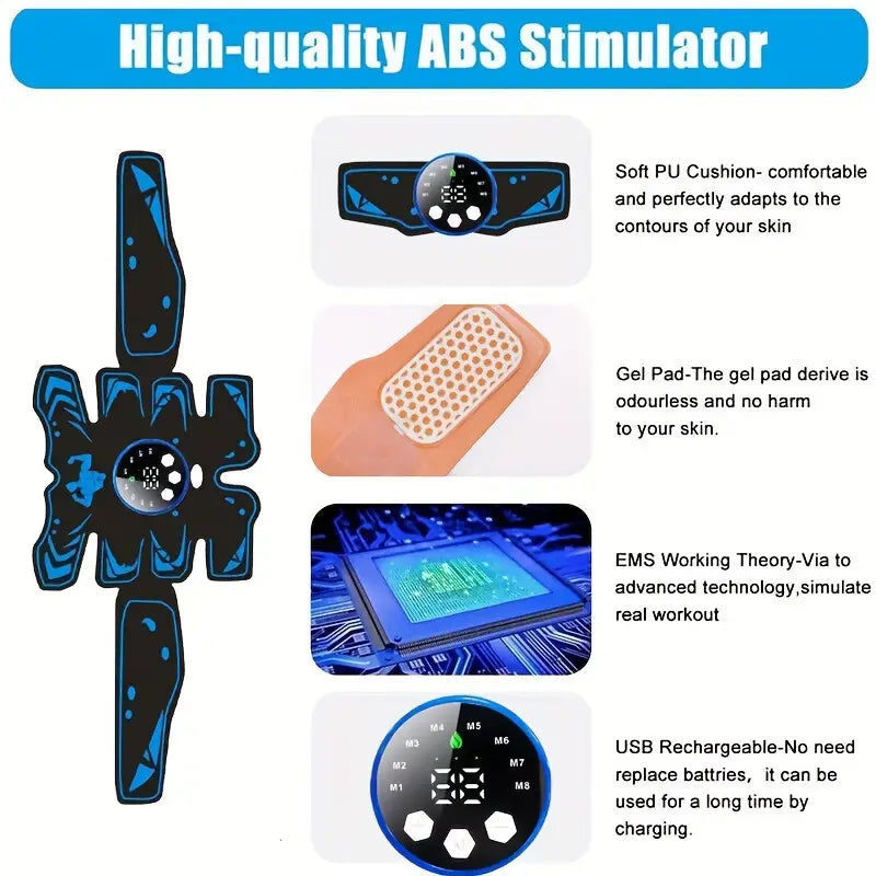 Abdominal Muscle Stimulator Trainer with 6 Modes and 19 Intensity Levels