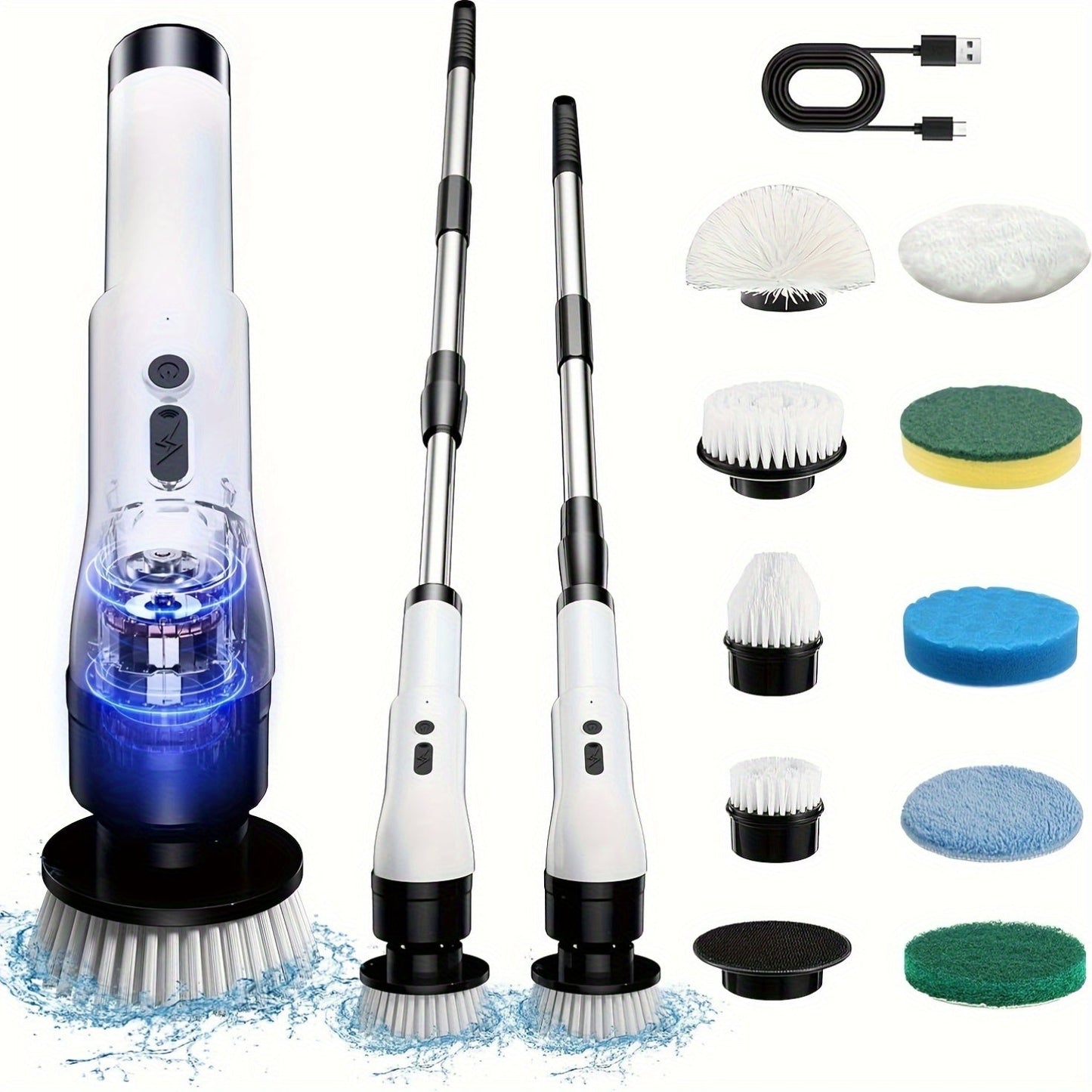 Cordless Electric Scrubber with 9 Brush Heads