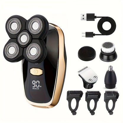 Five-Blade Cordless Electric Razor Set for Men