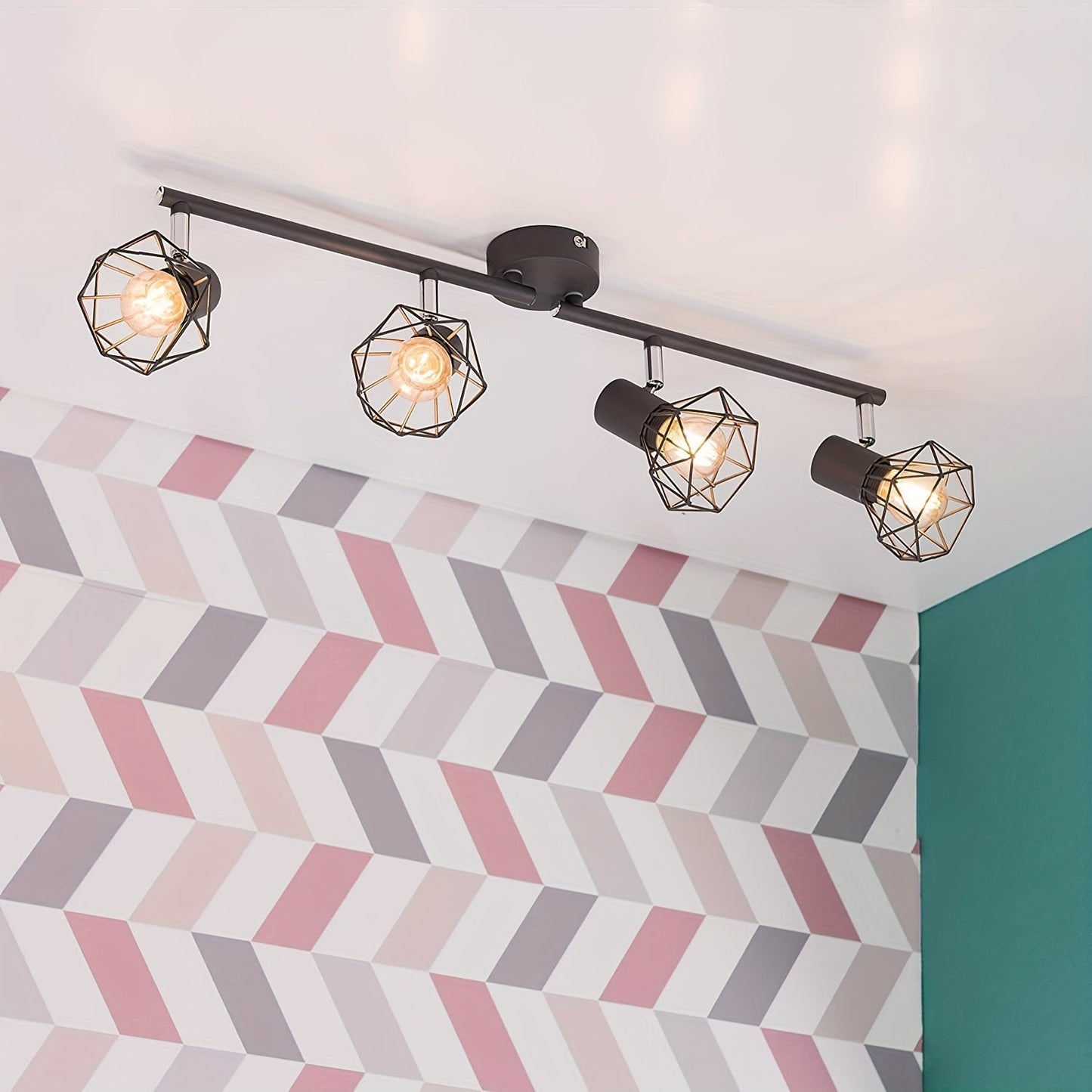 Industrial 4-Light Semi-Flush Ceiling Light