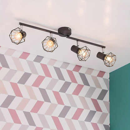 Industrial 4-Light Semi-Flush Ceiling Light