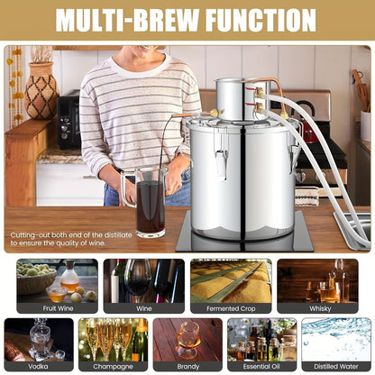 10L Copper Alcohol Still Stainless Steel Distiller