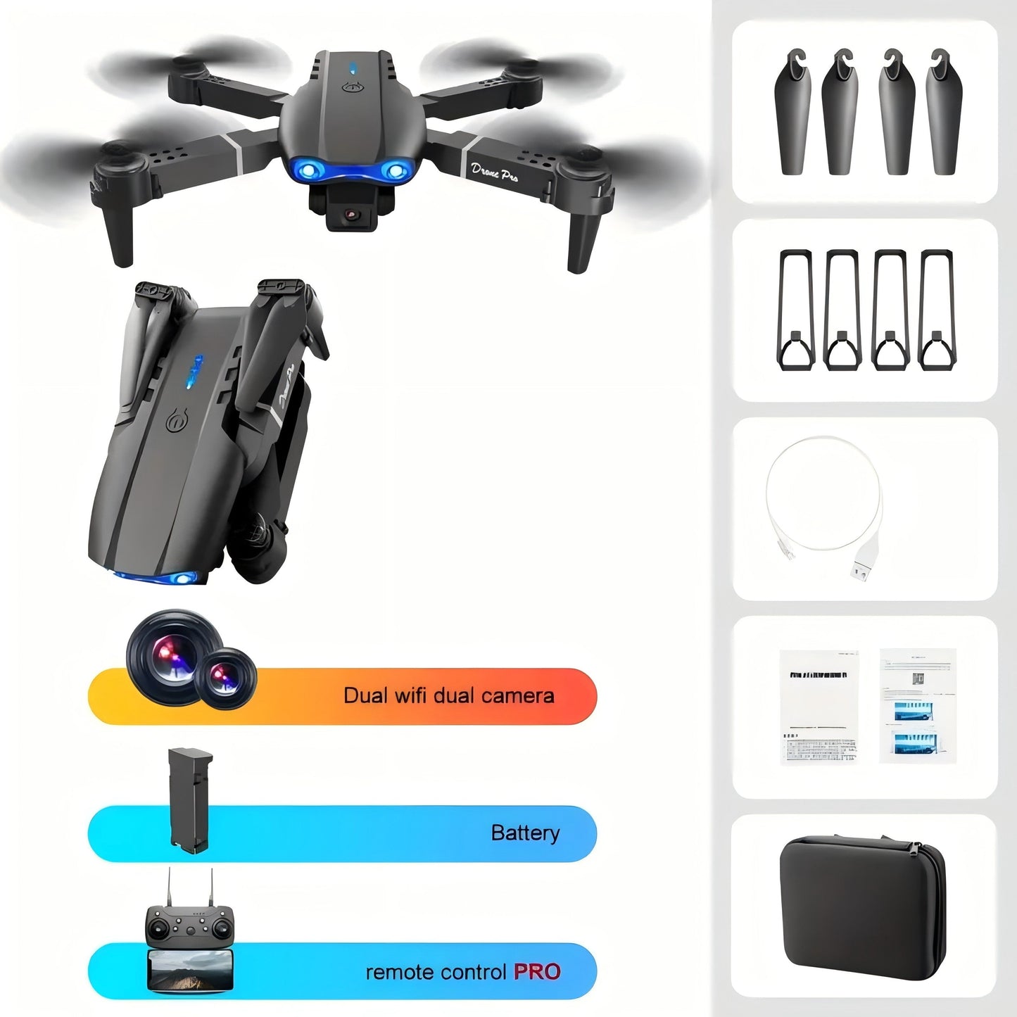 Dual Camera Foldable Quadcopter Drone