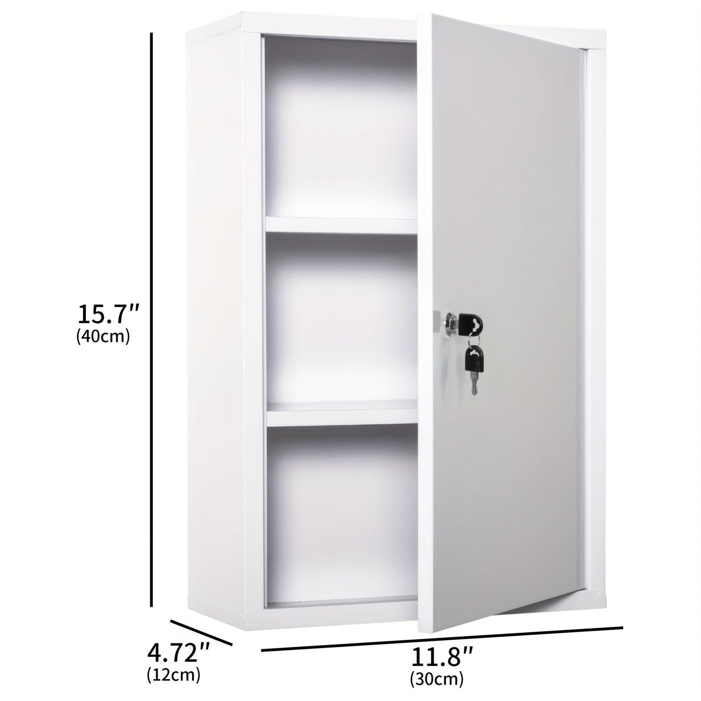 3-Tier Wall-Mounted Metal Medicine Cabinet