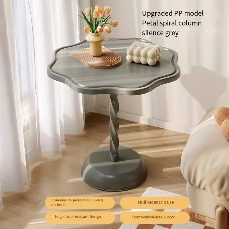 Elegant Light Luxury Sofa Side Table - Silent Grey