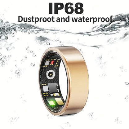 Smart Fitness Ring with Charging Case - Gold