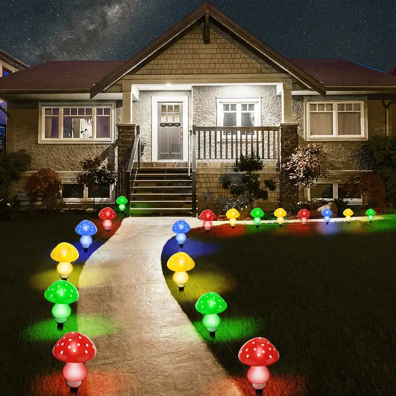 Twelve Glowing Mushrooms: A Solar-Powered Christmas Delight