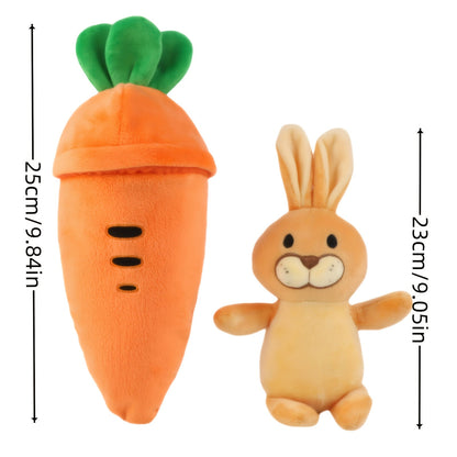 Easter Bunny Plush Toy with Carrot Hideaway