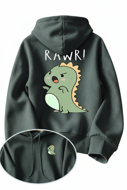 Cartoon Dinosaur Graphic Hoodie