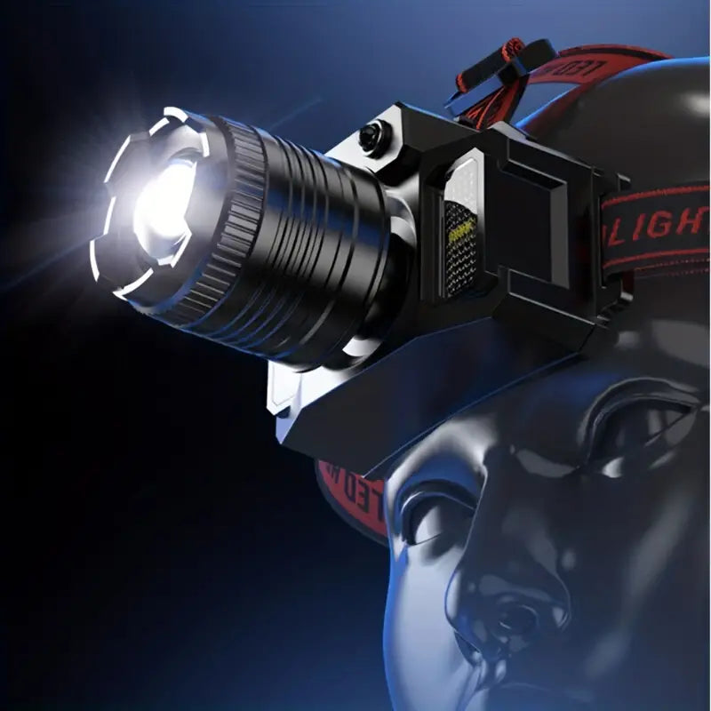 LED Sensor Headlight - Waterproof Rechargeable Head-mounted Flashlight