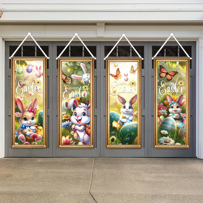 4pcs Easter Decorative Flags Set for Yard and Porch