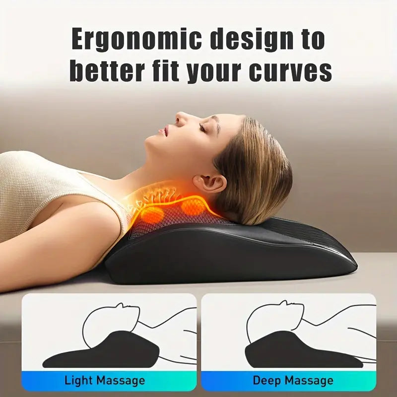 Cordless 3D Massage Pillow with Heat - Black