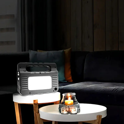 Portable Solar Searchlight: Outdoor Camping LED Light with Energy Storage