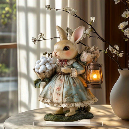 2D Boho Easter Bunny Acrylic Tabletop Statue