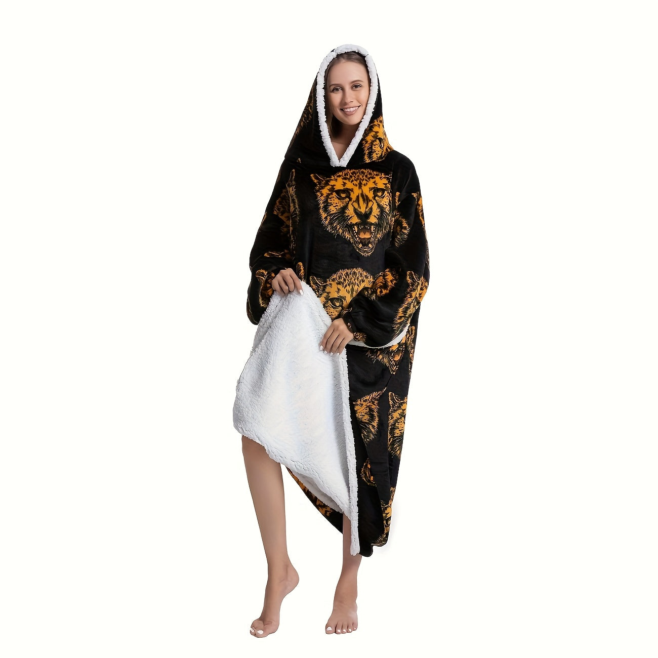 Animal Print Wearable Blanket Hoodie