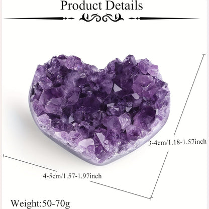 Amethyst Heart-Shaped Crystal Ornament for Home Decor & Gifts