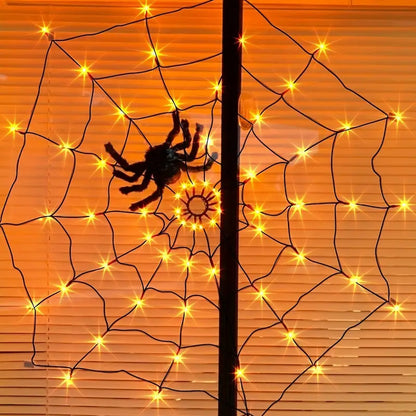 Spiderweb Glow: Warm LED Decor