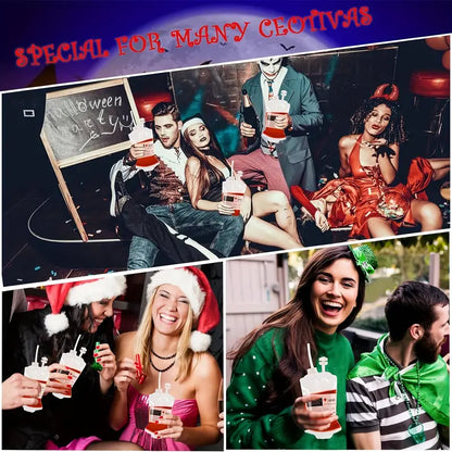 50pcs Blood Bags for Drinks - Vampire Drink Pouch with Syringes