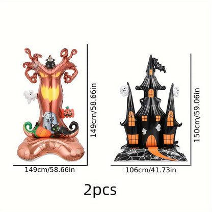 Halloween Haunted House & Tree Foil Balloons (2pcs)