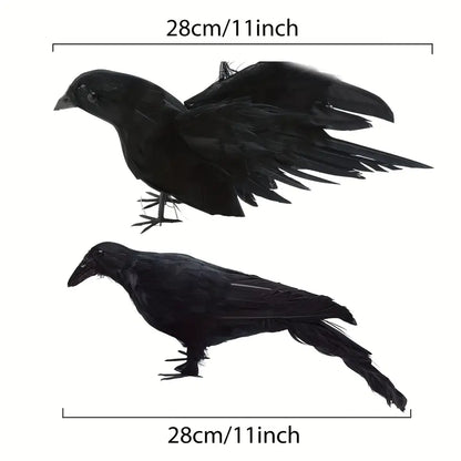 The Midnight Raven: Realistic Halloween Feathered Crow