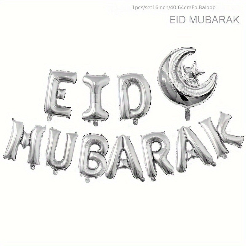 11pcs EID Mubarak Foil Balloons Set