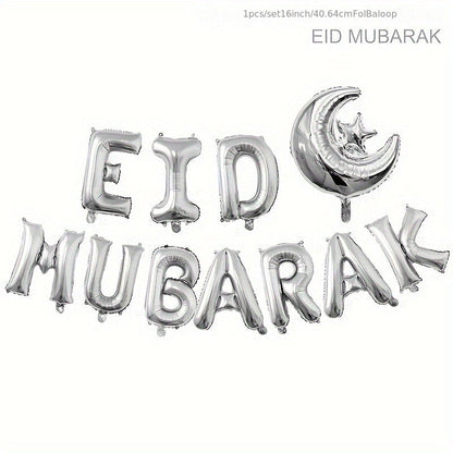 11pcs EID Mubarak Foil Balloons Set
