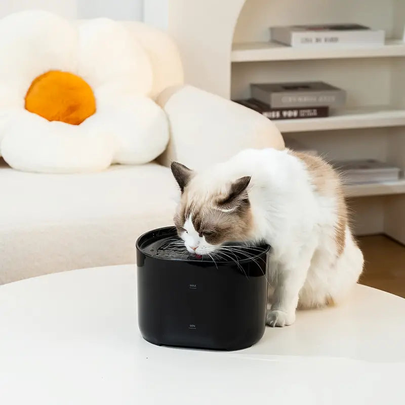 Smart USB-Powered 2.2L Pet Water Fountain for Cats and Dogs - Black